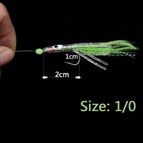 Combination sabiki Fishhook Fishing Lure Set Artificial Silicone soft squid Bait False skin Luminous Bead Flies Rattlin Sabiki - Image 3