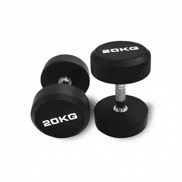 Wholesale Gym Accessories Fixed Black Rubber Dumbbell Fitness Equipment Ungovernable Dumbbell - Image 5