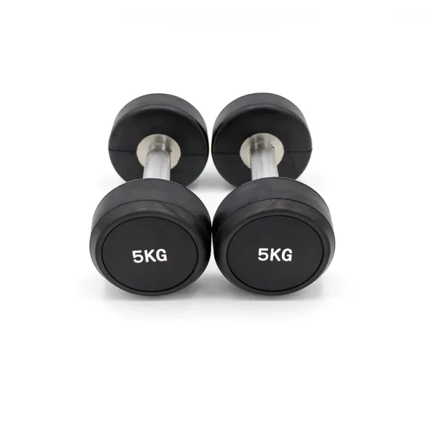 Wholesale Gym Accessories Fixed Black Rubber Dumbbell Fitness Equipment Ungovernable Dumbbell - Image 3